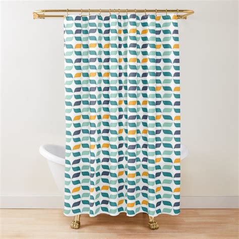 orange blue shower curtain